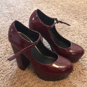 Maroon Forever 21 Heels Size 6